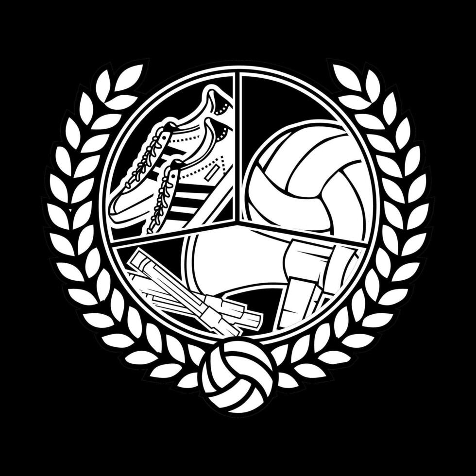 Football Laurel Wreath Design vector