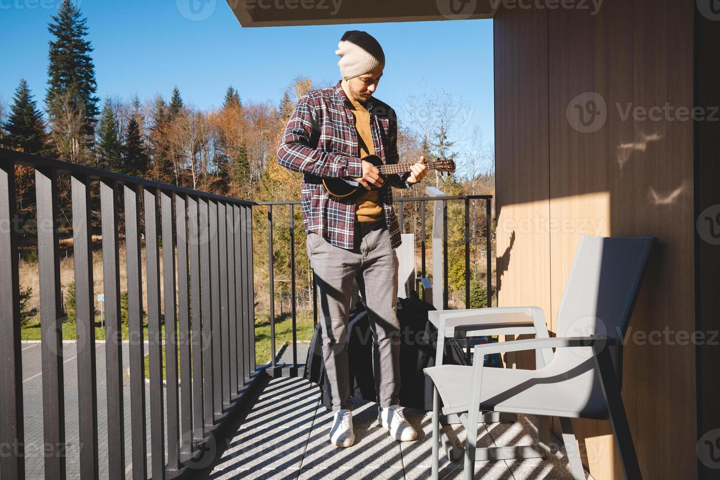 Embracing solitude and sound in the middle of nature photo