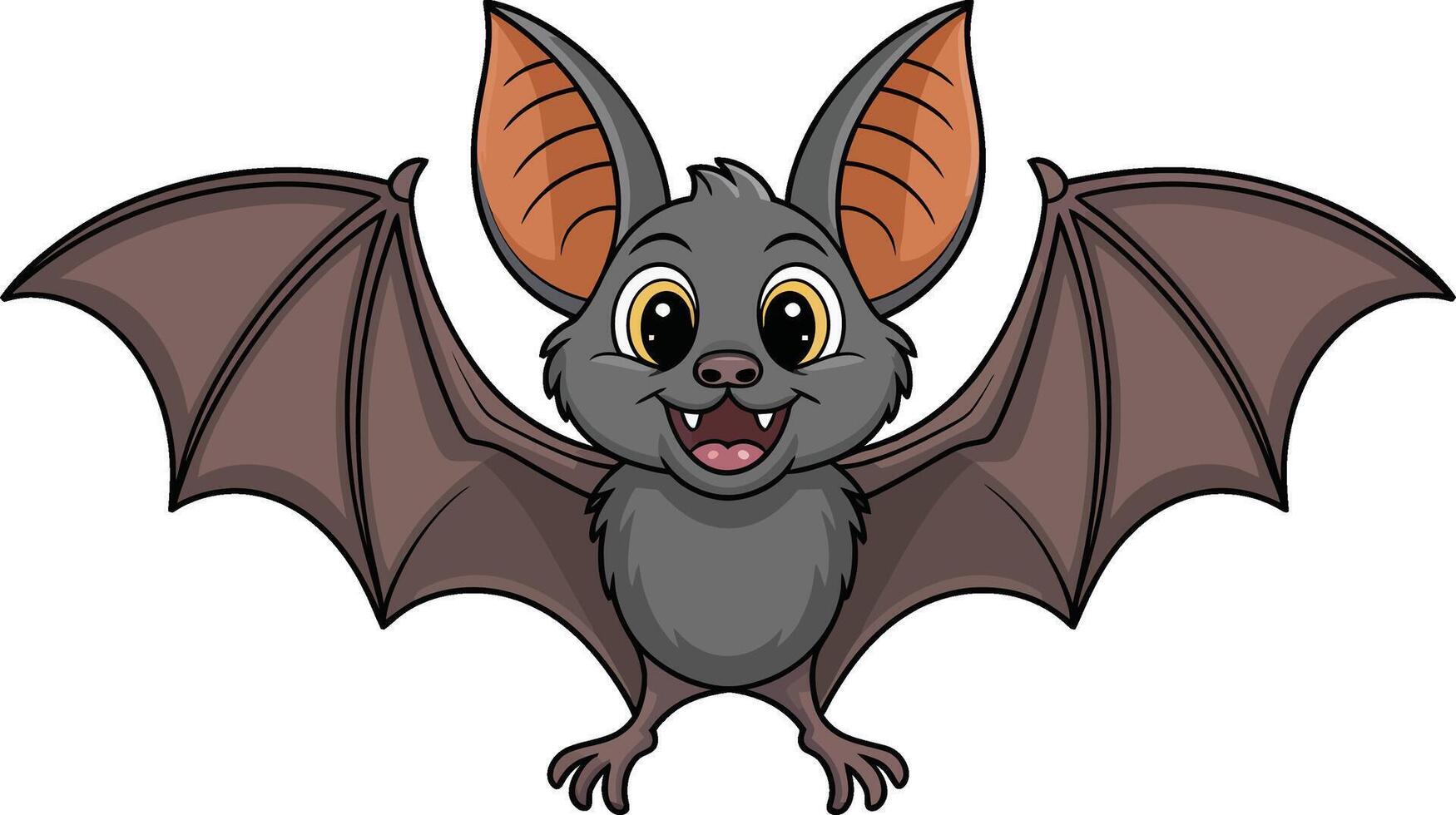 cartoon bat with big eyes and big ears vector