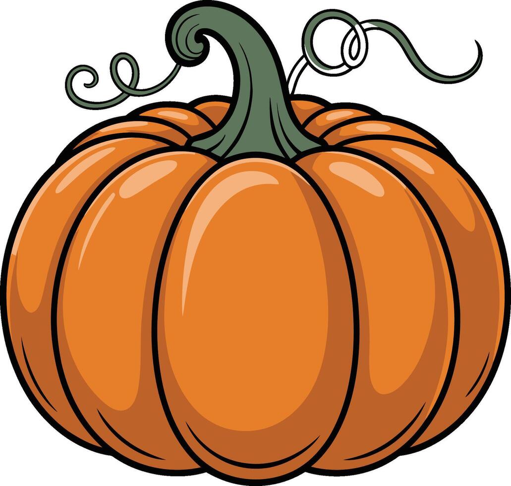 An orange pumpkin with a swirl on it vector