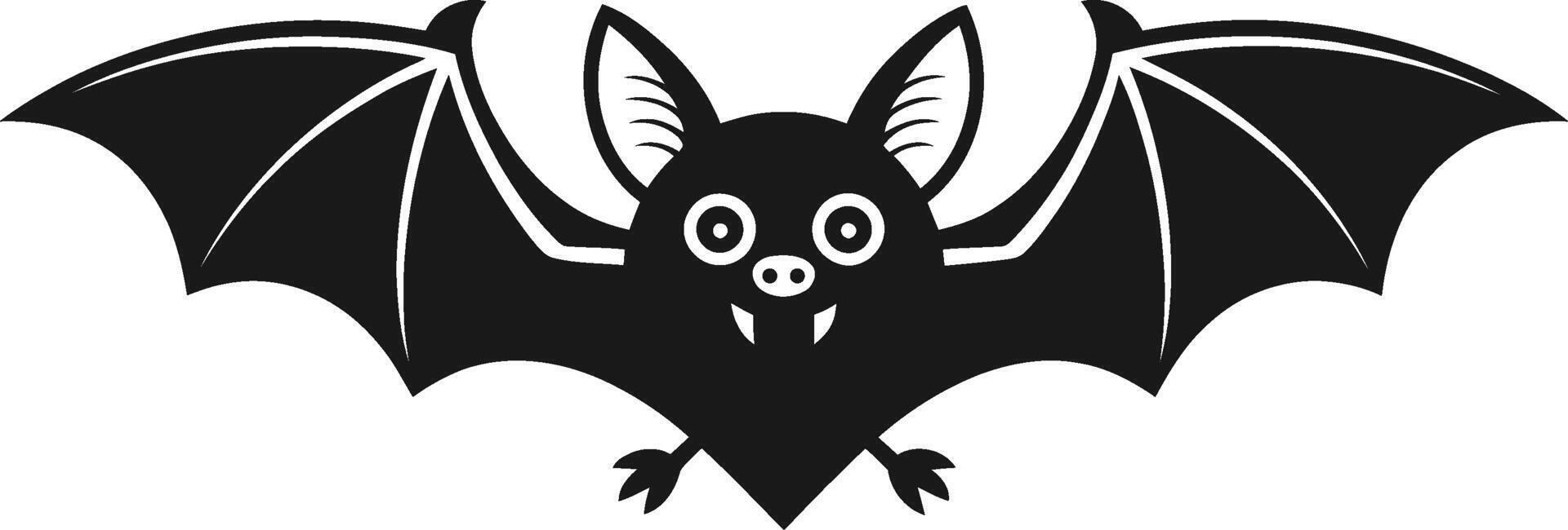 A black and white bat with big eyes vector