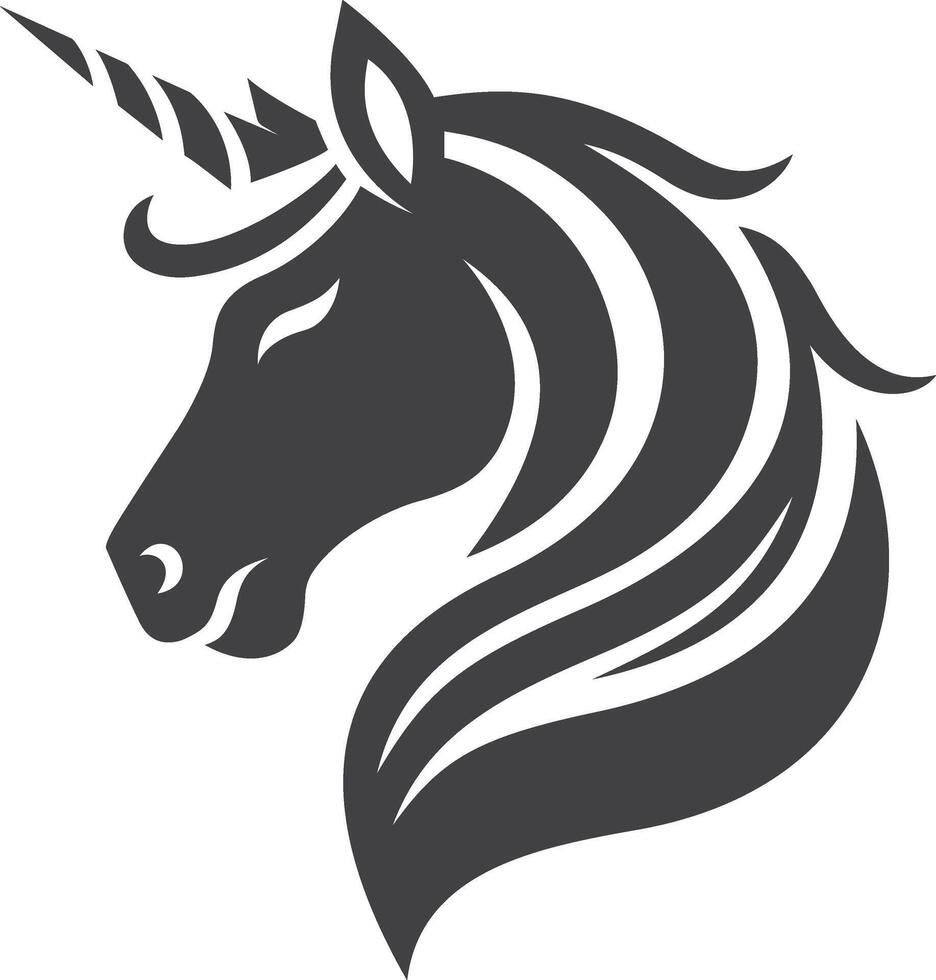 Elegant Unicorn Silhouette for Logos and Design vector