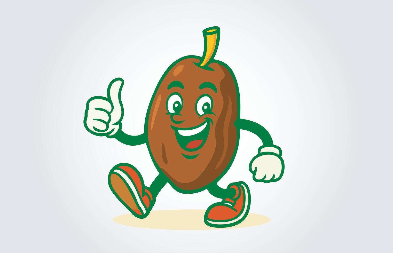 Dates Mascot Cartoon Character Logo Template vector