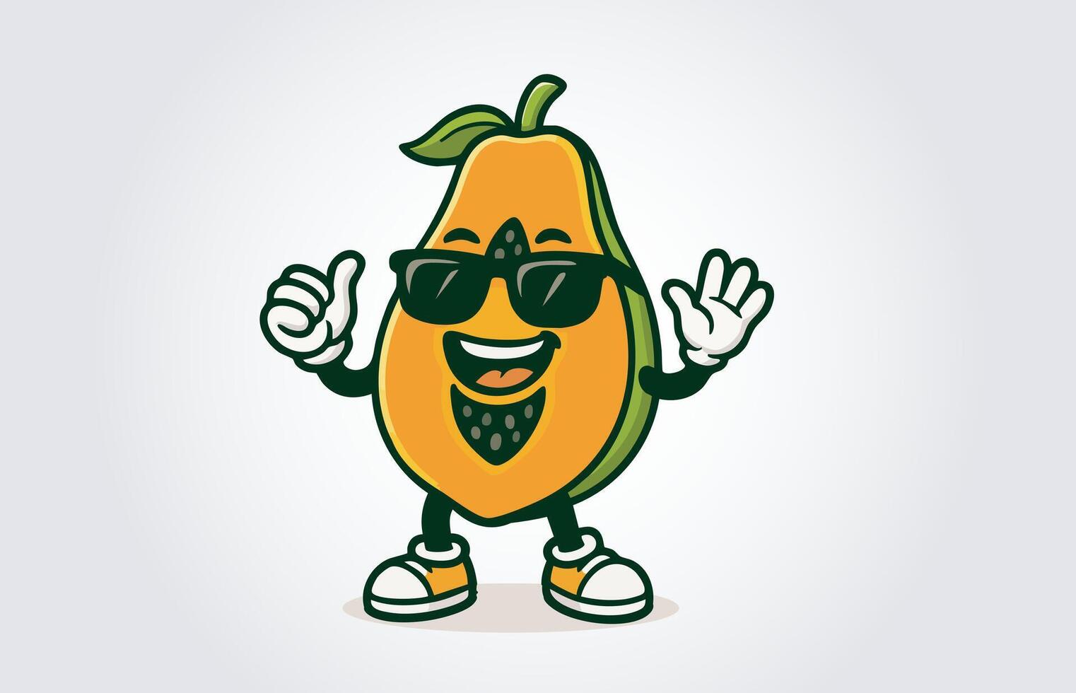 Papaya Mascot Cartoon Character Logo Template vector