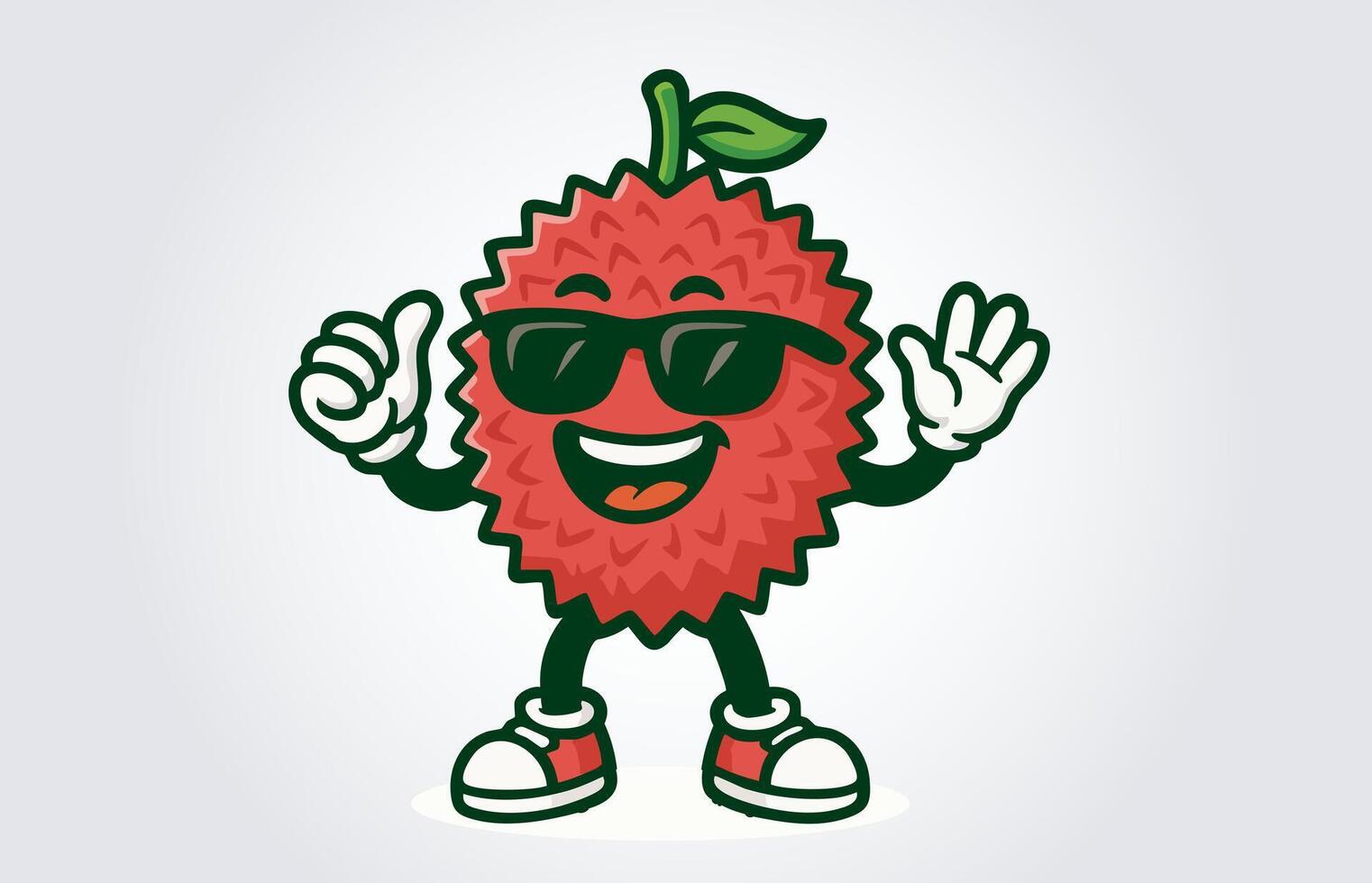 Lychee Mascot Cartoon Character Logo Template vector