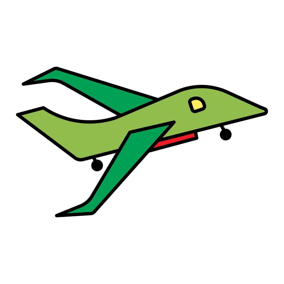 colorful cartoon fighter jet icon illustration vector