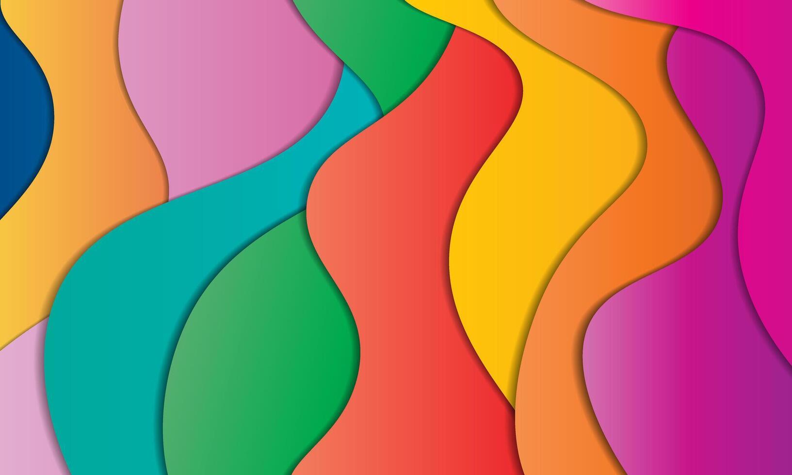 abstract wavy paper cut background. dynamic and colourful is perfect for posters, banners, website backgrounds, and other creative design projects vector