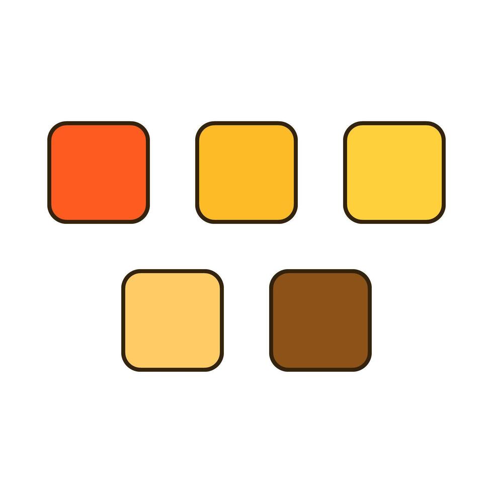 autumn color palette squares isolated on white background vector