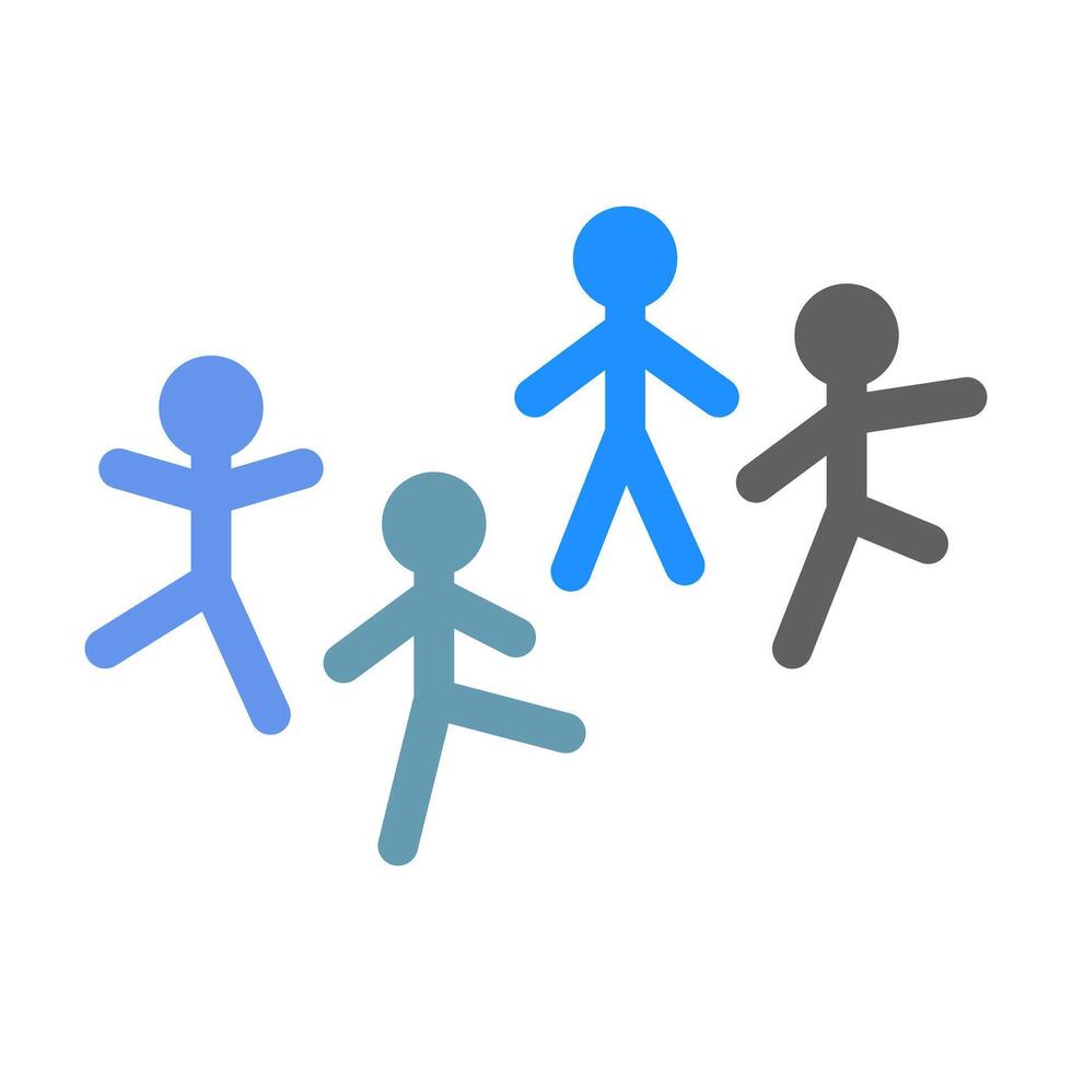 stylized people stick figures icon illustration vector