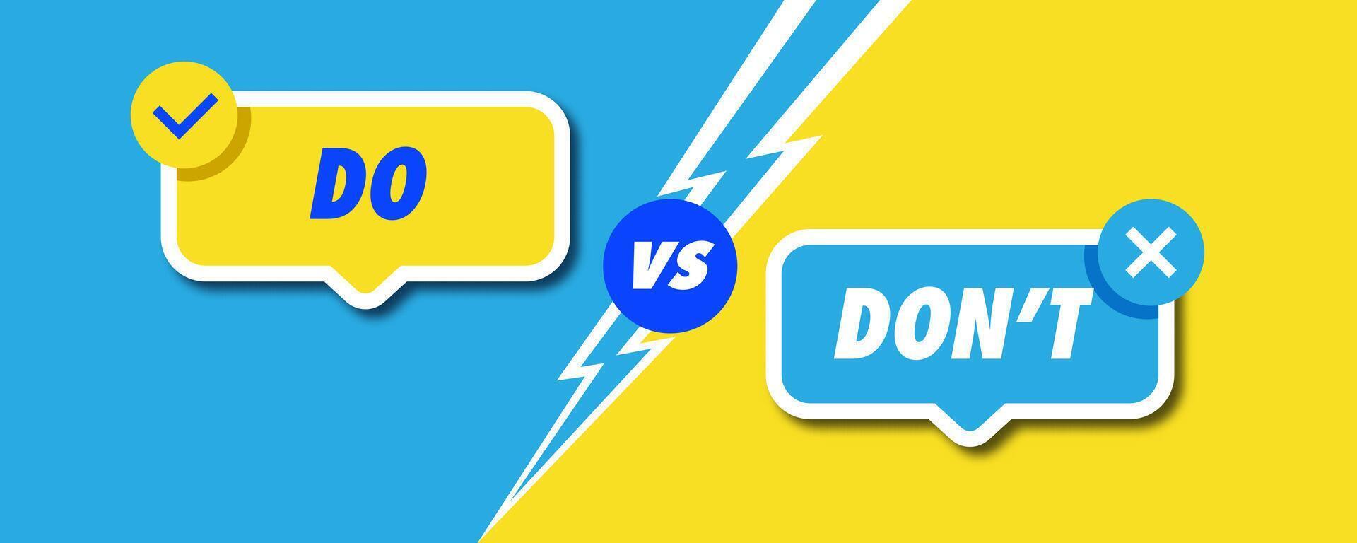 Do vs dont card 3d style on colorful background vector