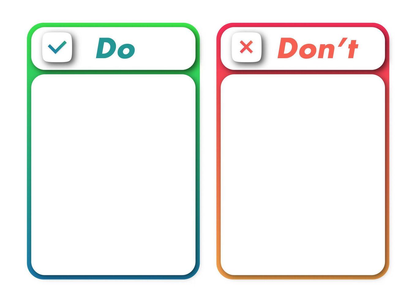 Do and dont frame template modern style empty vector