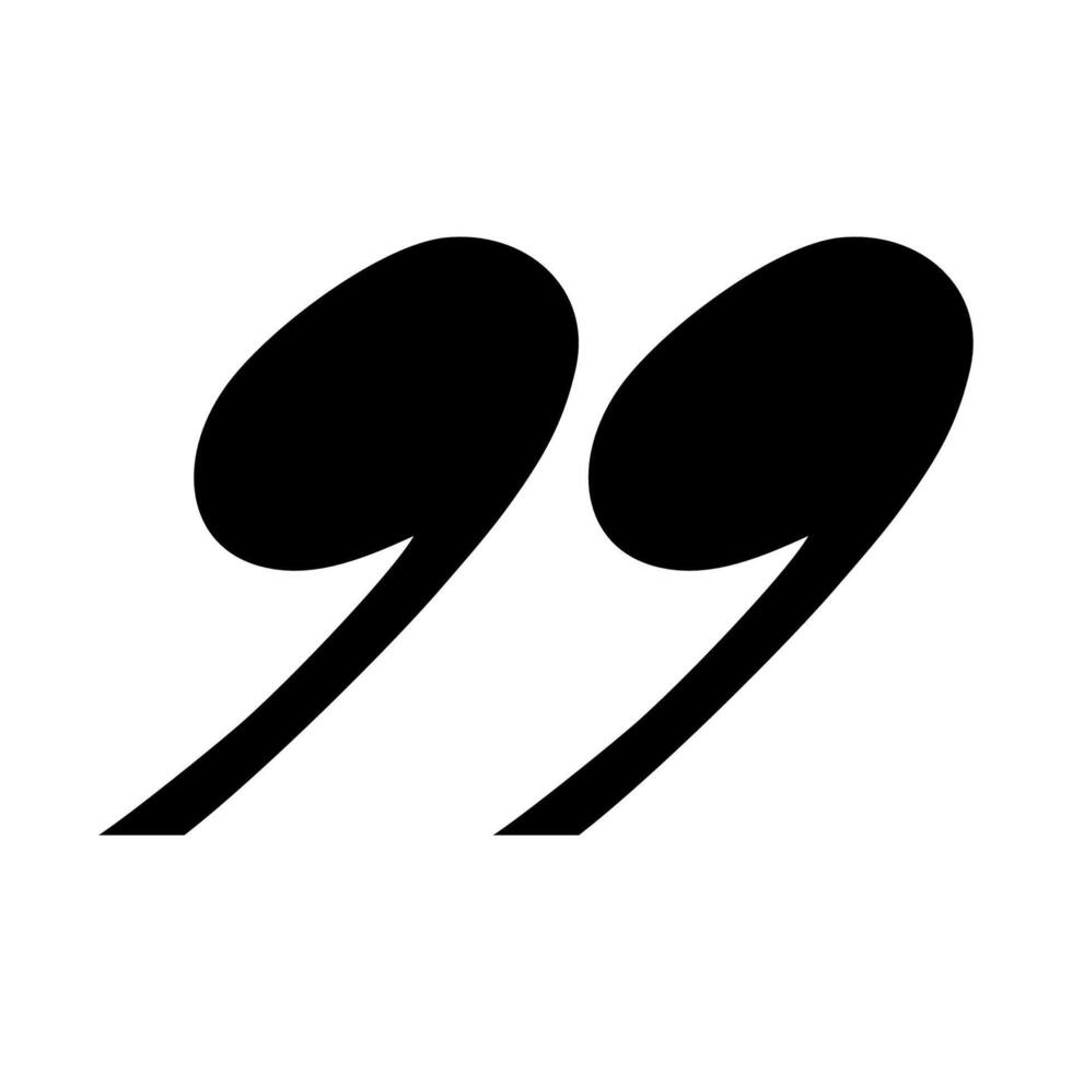 Quotation symbol black color flat style for design project, ui vector