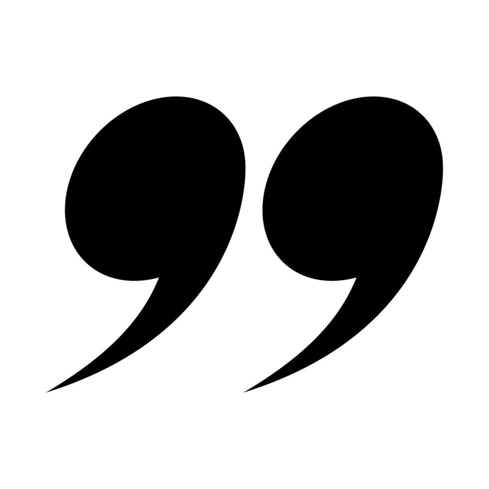 Quotation sign black color flat style for design project vector