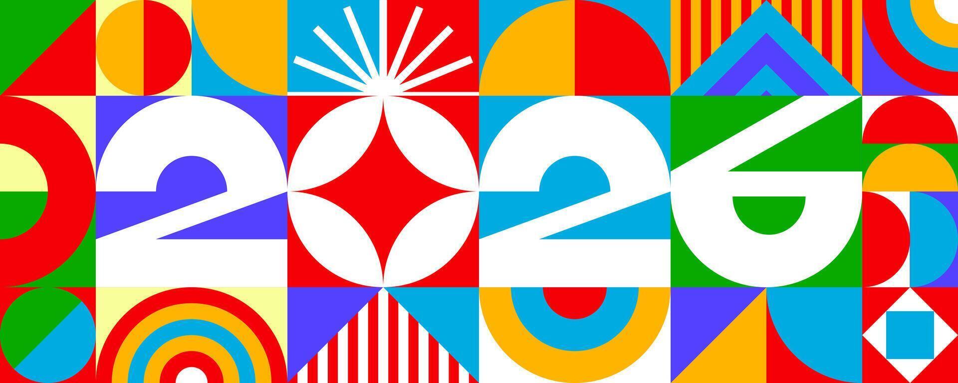 Colorful 2026 abstract graphic design vector