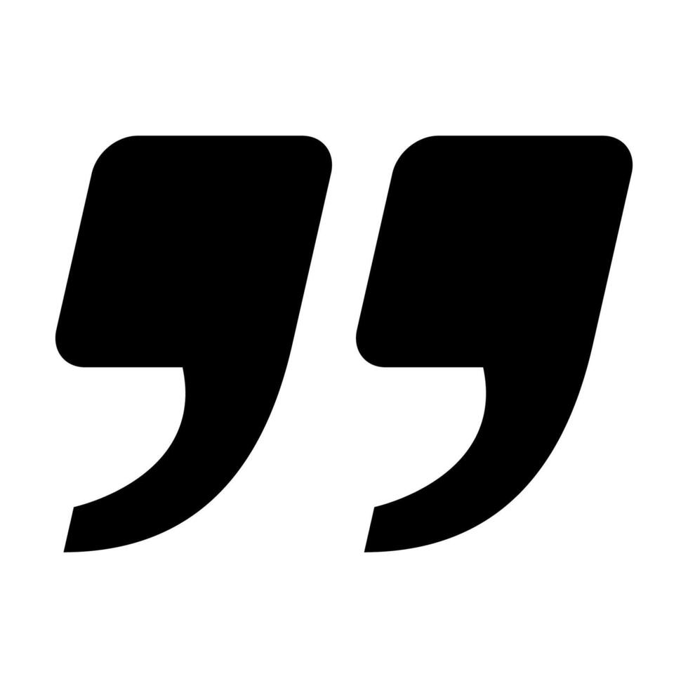 Quotation symbol black flat style for ui vector