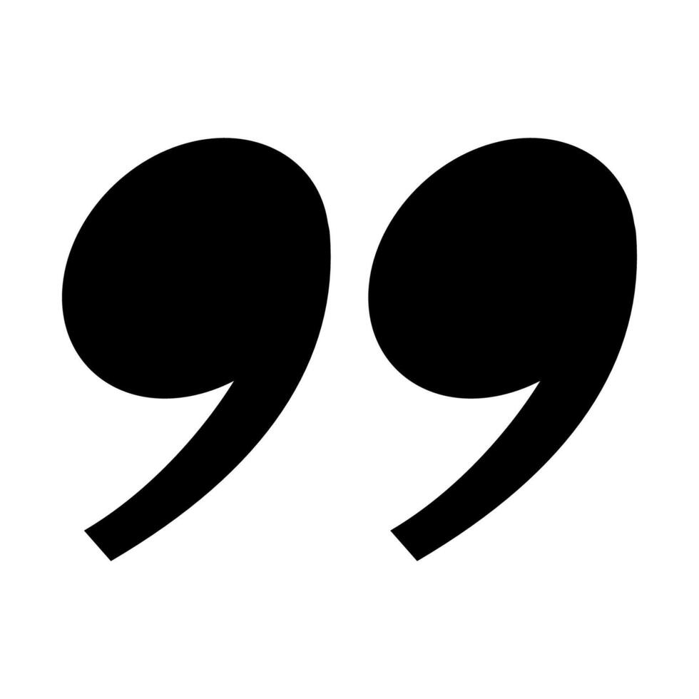 Quotation symbol black color flat style for design project, banner, ui vector