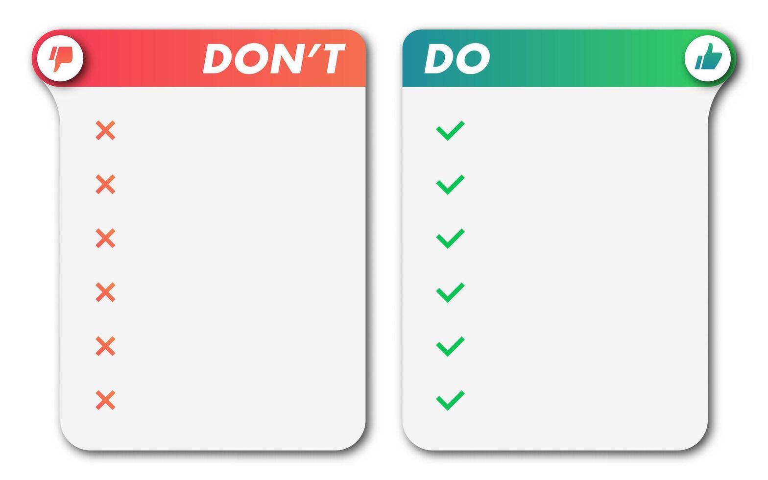 Do and dont frame template modern style for design vector