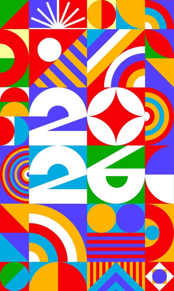 Colorful geometric abstract design vector
