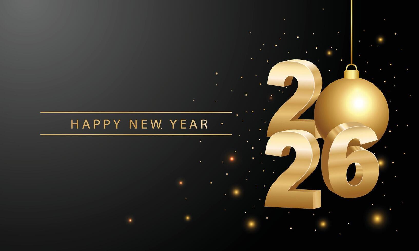 2026 calligraphy with 3d numbers on blue background of Happy New Year celebration for flyers vector