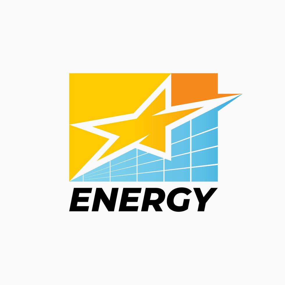 star crooked solar cell speed fast renewable energy electric power panel sun vector