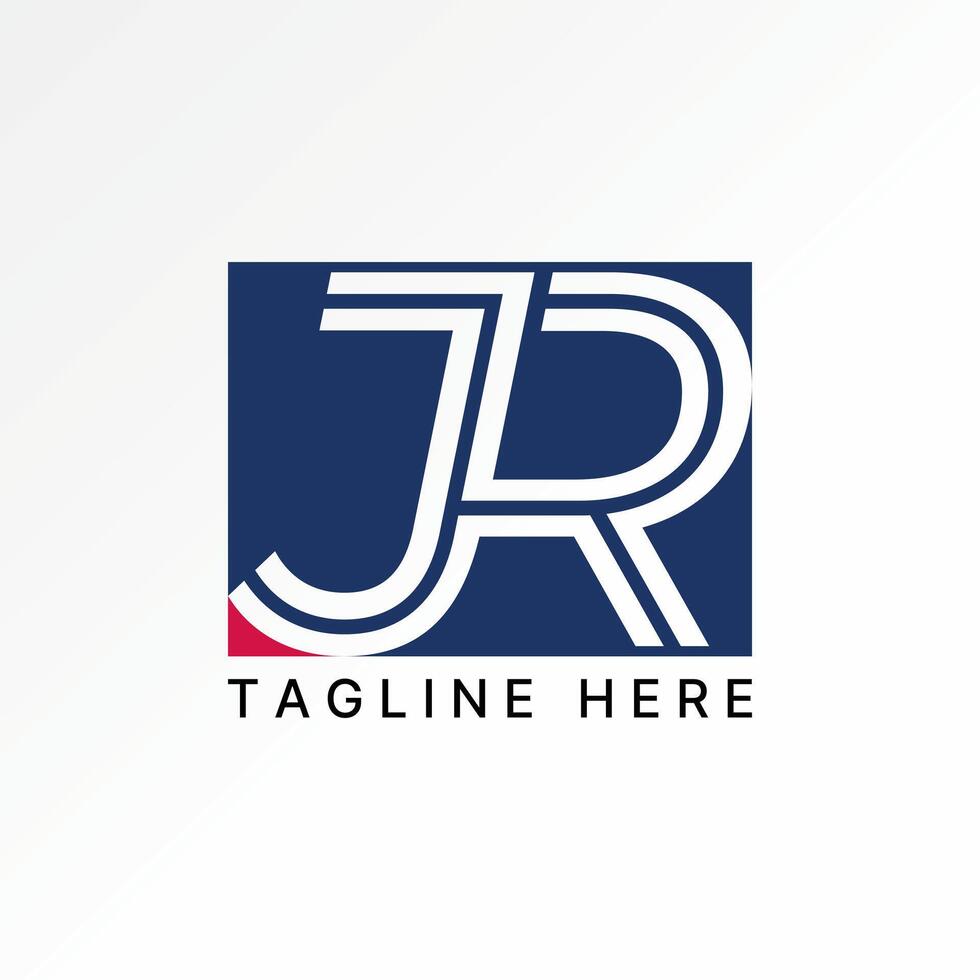 initials JR italic font double line connected speed to racing car sports technology vector