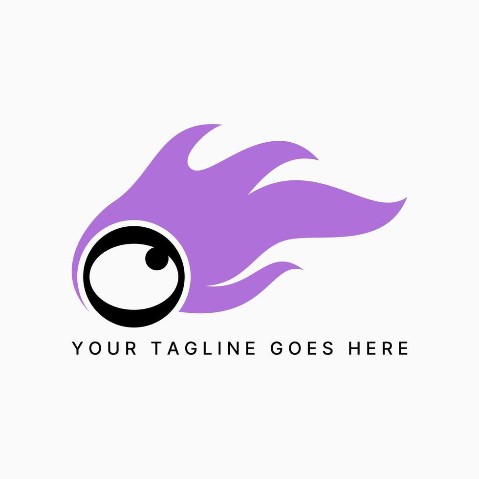 eye fire flame initial O font speed fast burn polar esport gaming tattoo look vector