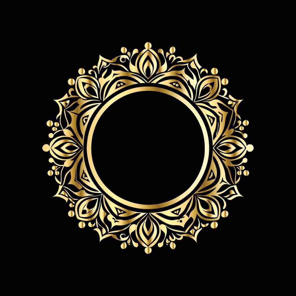 Gold mandala design with a circular shape vector