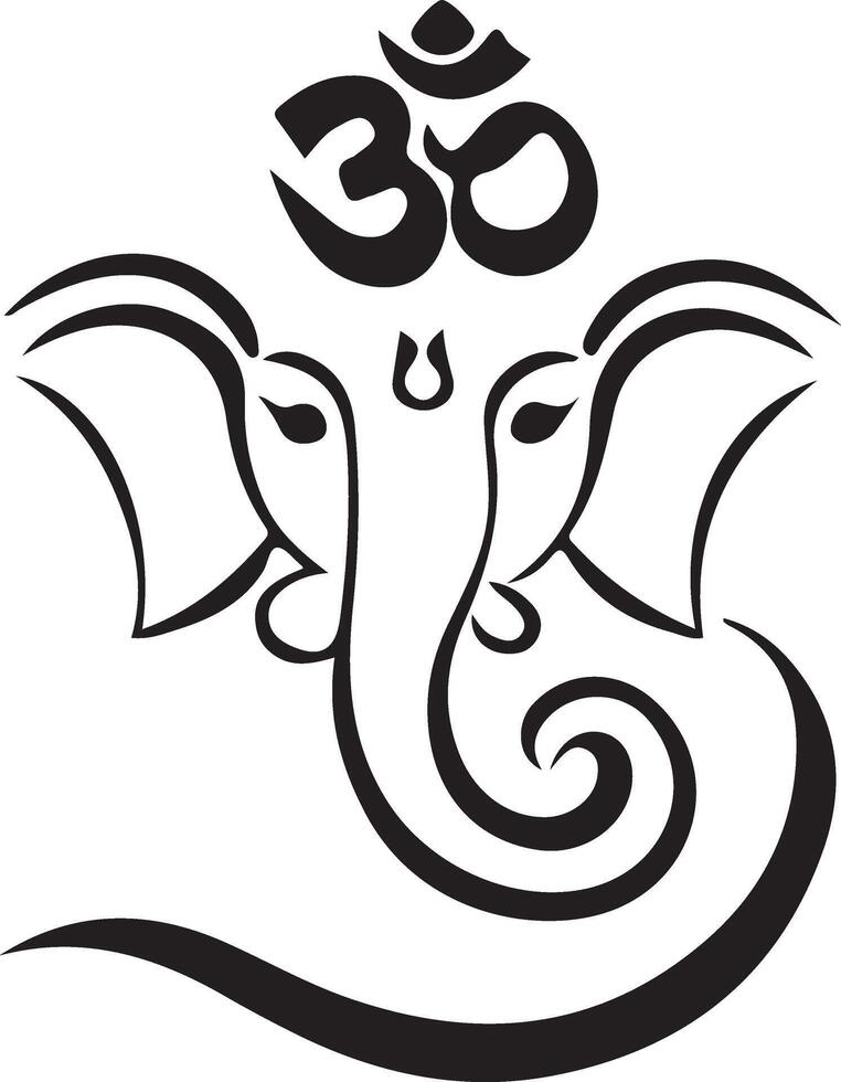 Ganesh Chaturthi Silhouette art vector