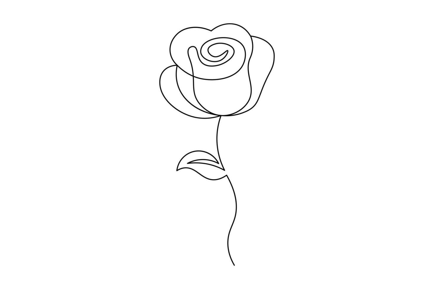 Rose Flower Continuous Line Drawing Elegant One Line Art of a Minimalist Rose vector
