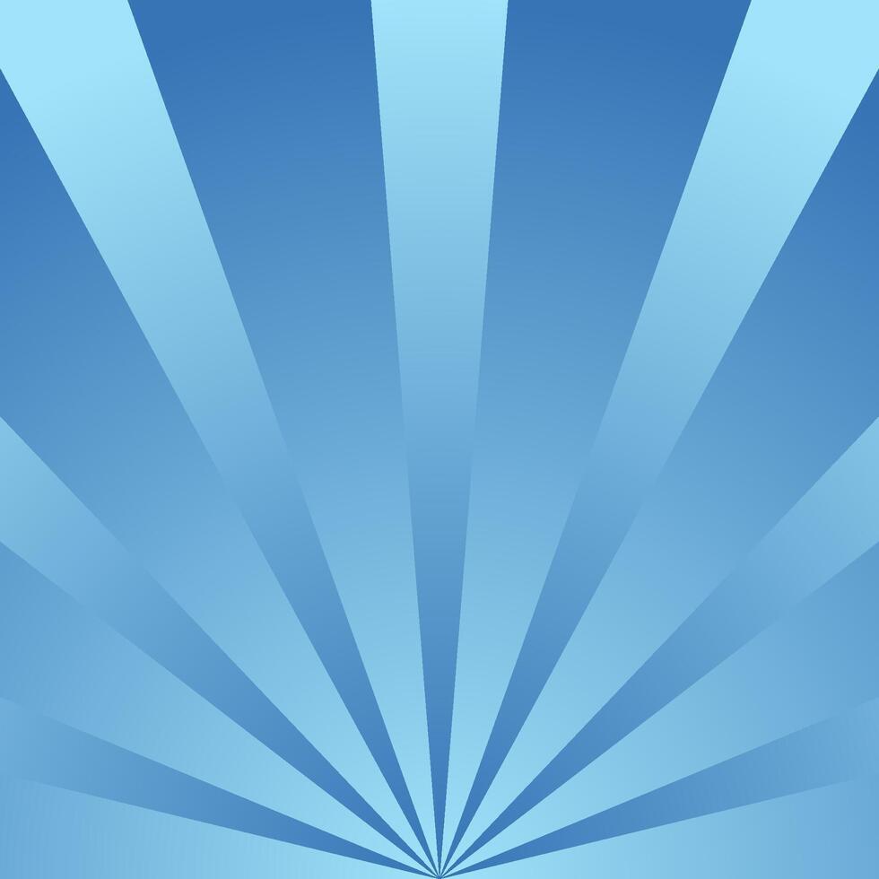 Blue navy gradient burst background with radial light rays vector