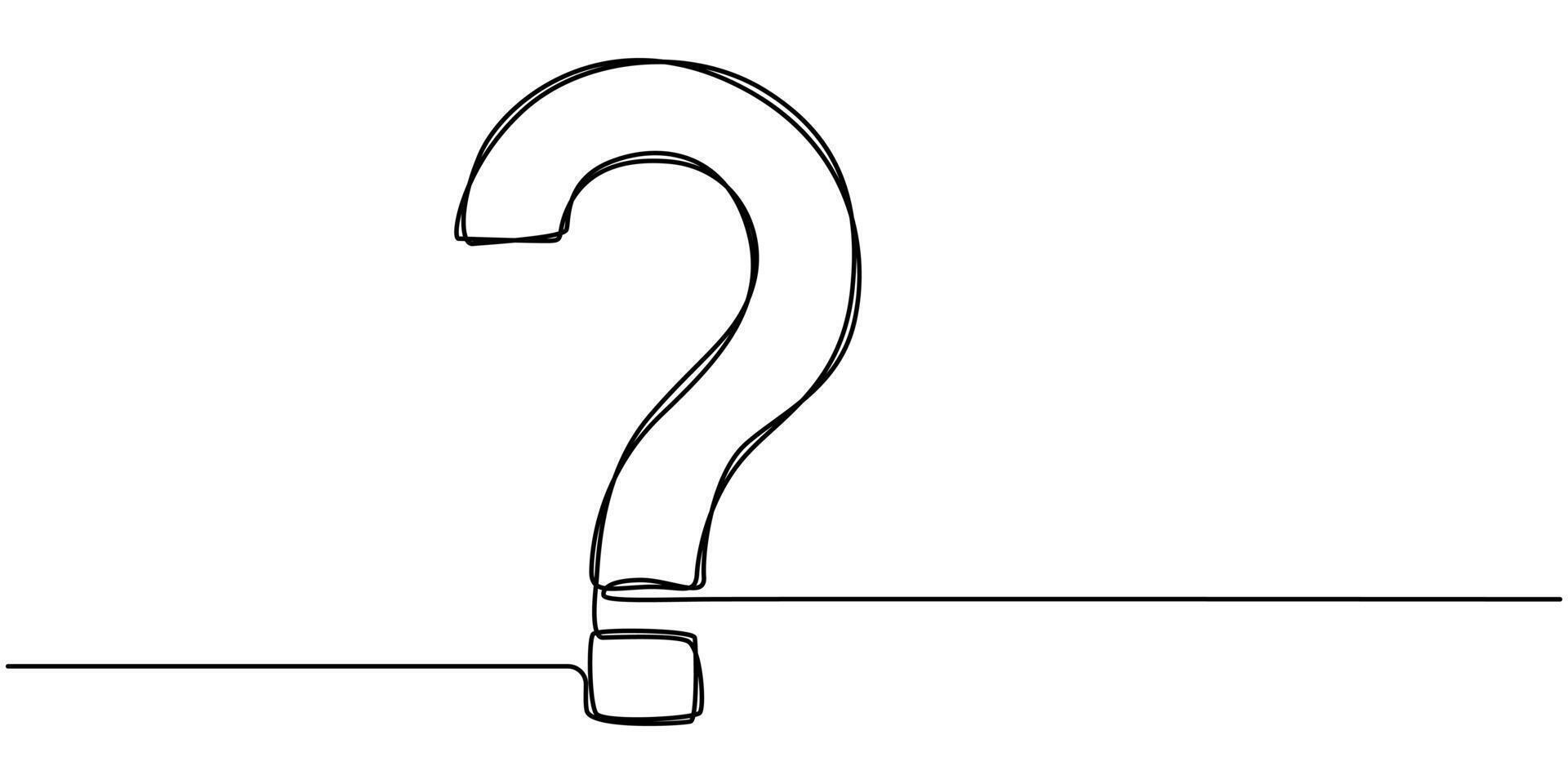 Continuous one drawing of a question mark illustration vector