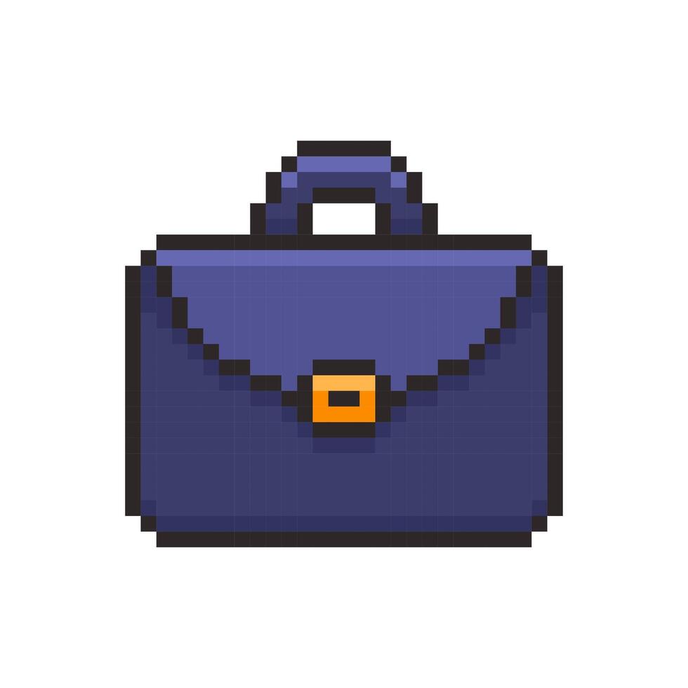 Pixel art Briefcase work game asset design vector
