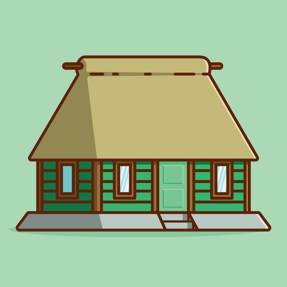 Simple Traditional Fijian Hut cartoon illustration Collection of Traditional House concept icon isolated vector
