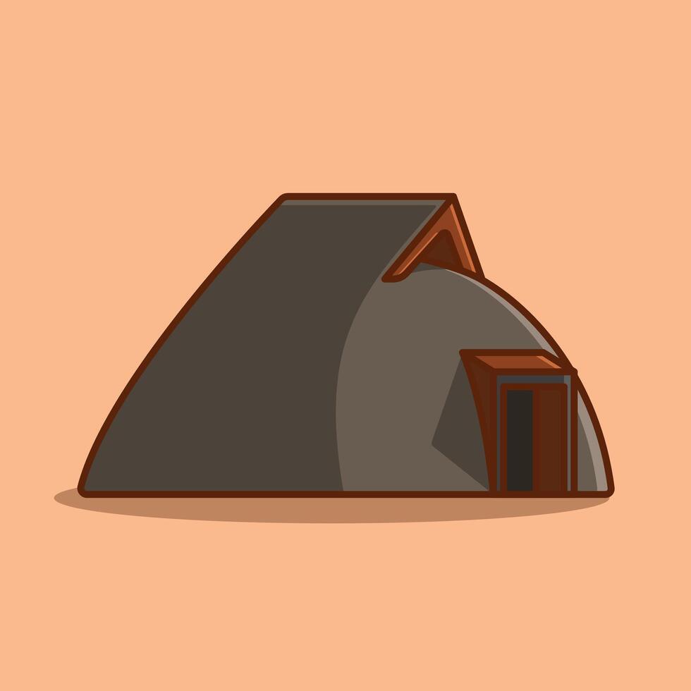 Simple Toro Pit House Traditional Japanese Pit Dwelling cartoon illustration Collection of Traditional House concept icon isolated vector
