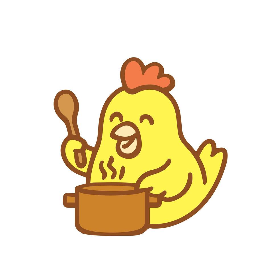 Chicken Chef Cooking Up a Tasty Meal vector