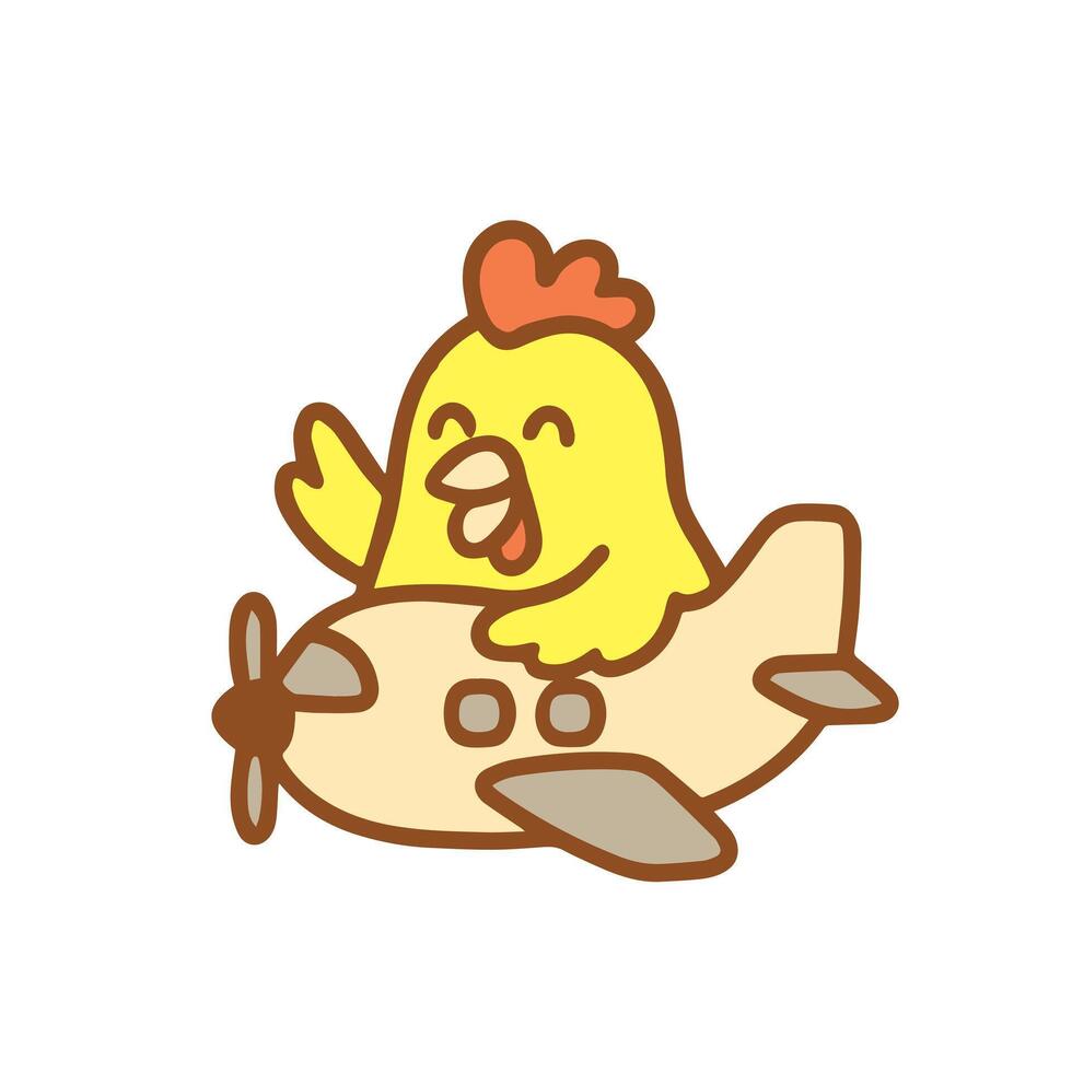 Chicken Aviator Soaring Through the Skies vector