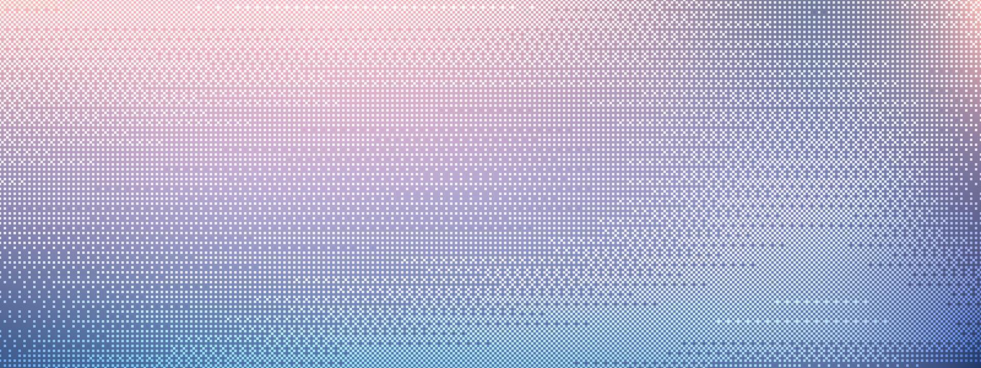 Gradient background with white pixel blocks. Abstract square pattern creates digital texture. Retro computer frame in halftone transition. illustration. vector
