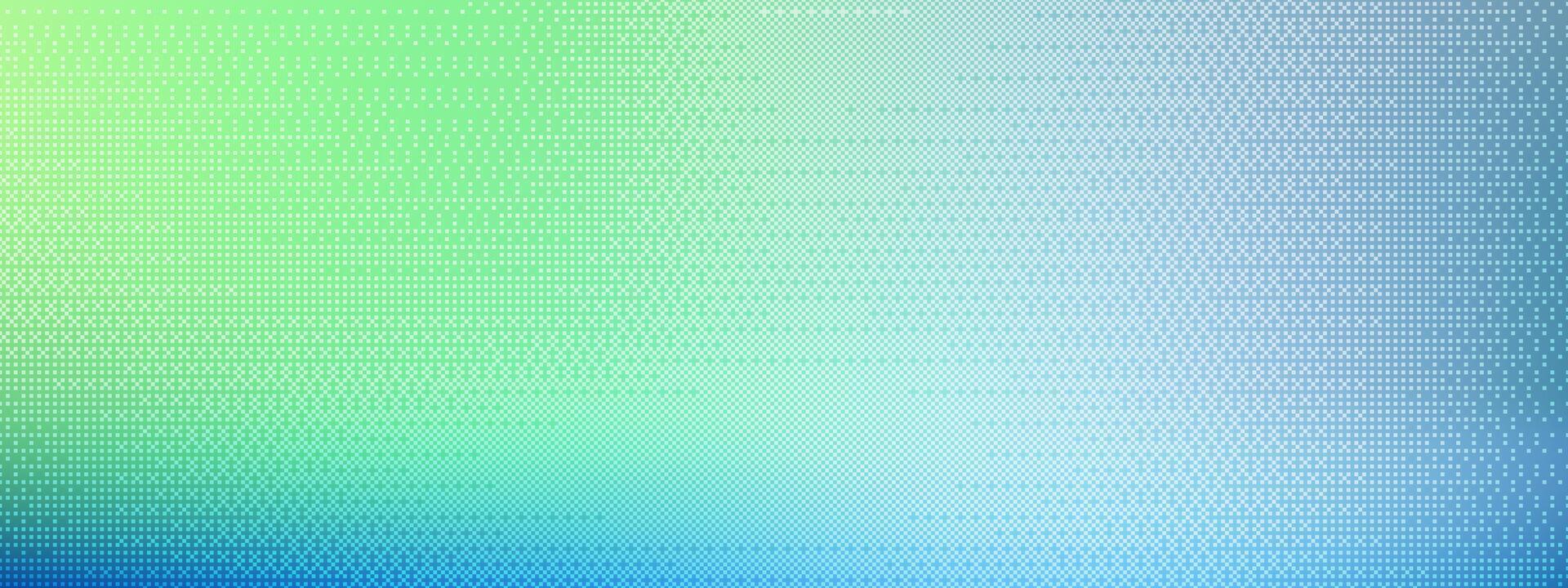Y2K pixel effect with abstract pattern. Blue and green gradient with halftone texture. Square grid background for tech or game style. illustration. vector
