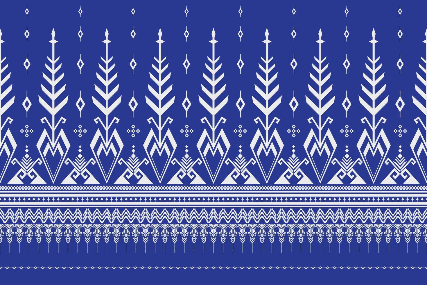 Vintage white and blue Geometric Abstract ethnic pattern, vector