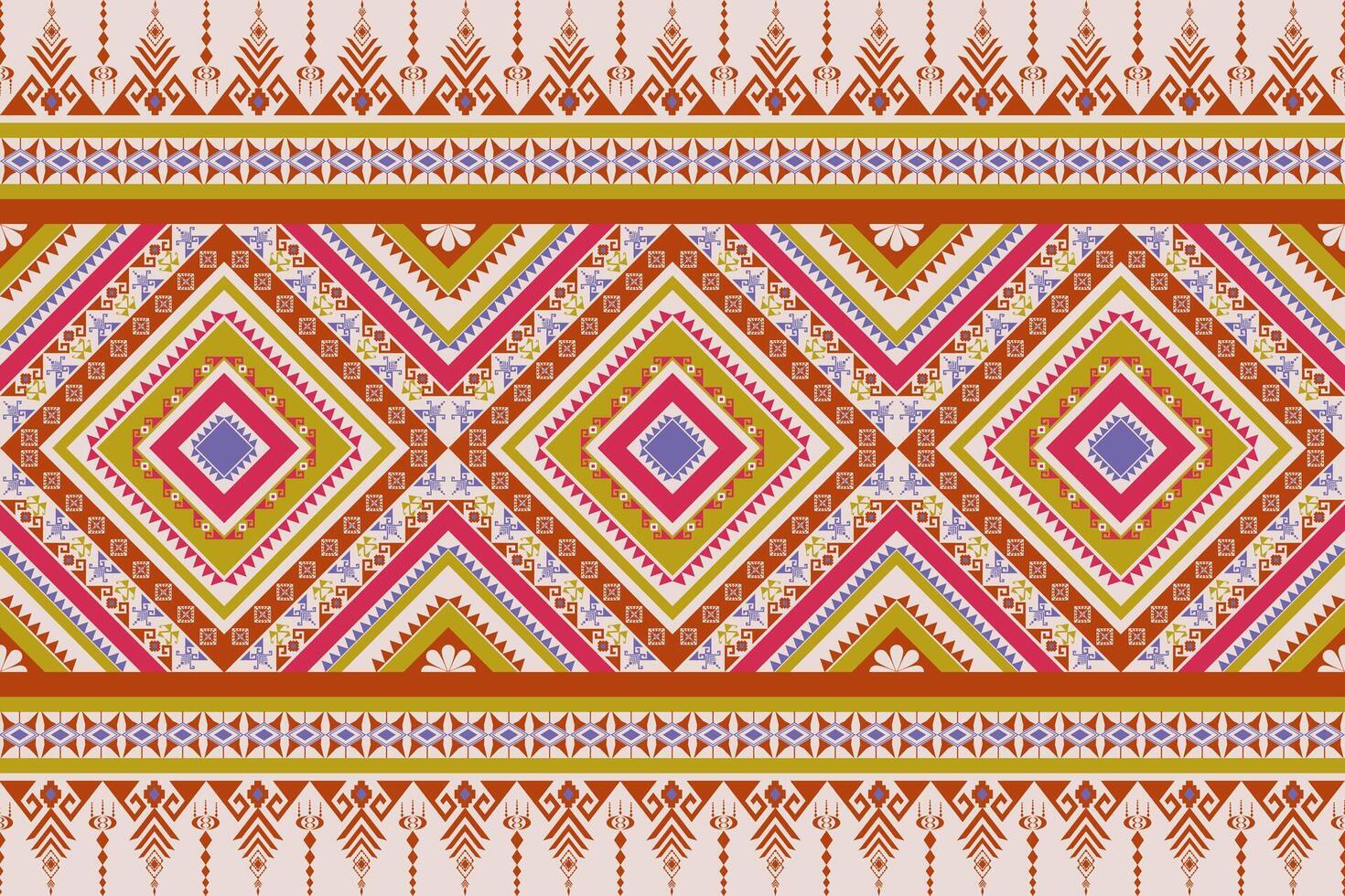 Colorful geometric textile pattern vector