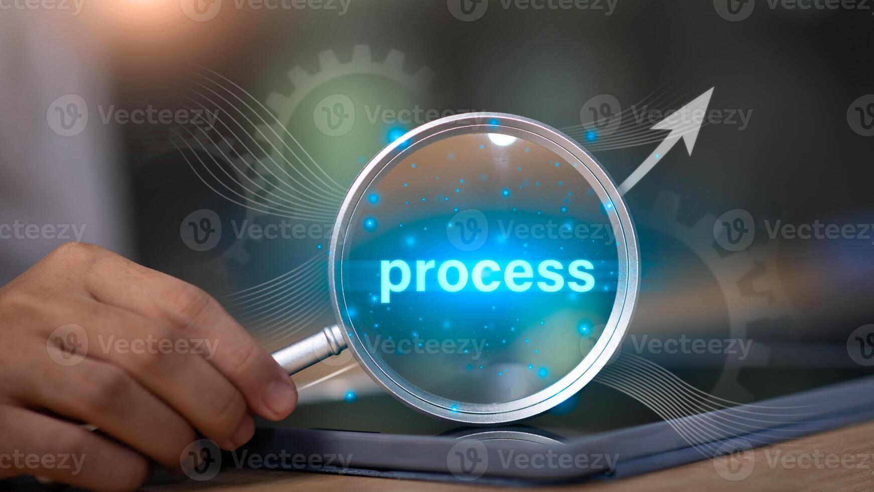 Implementing workflow or operating systems to improve efficiency and effectiveness for better results. Managing business processes with innovative software technologies and enterprise automation. photo