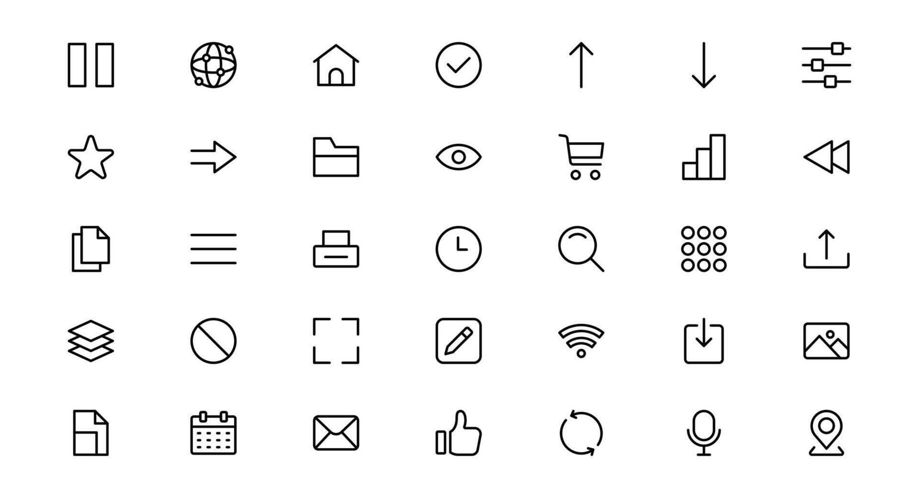UI UX Design Icon Pack Focused on Interface, Navigation, Prototyping, and User Flow Presented in a Minimal, Modern, and High-Quality Format vector