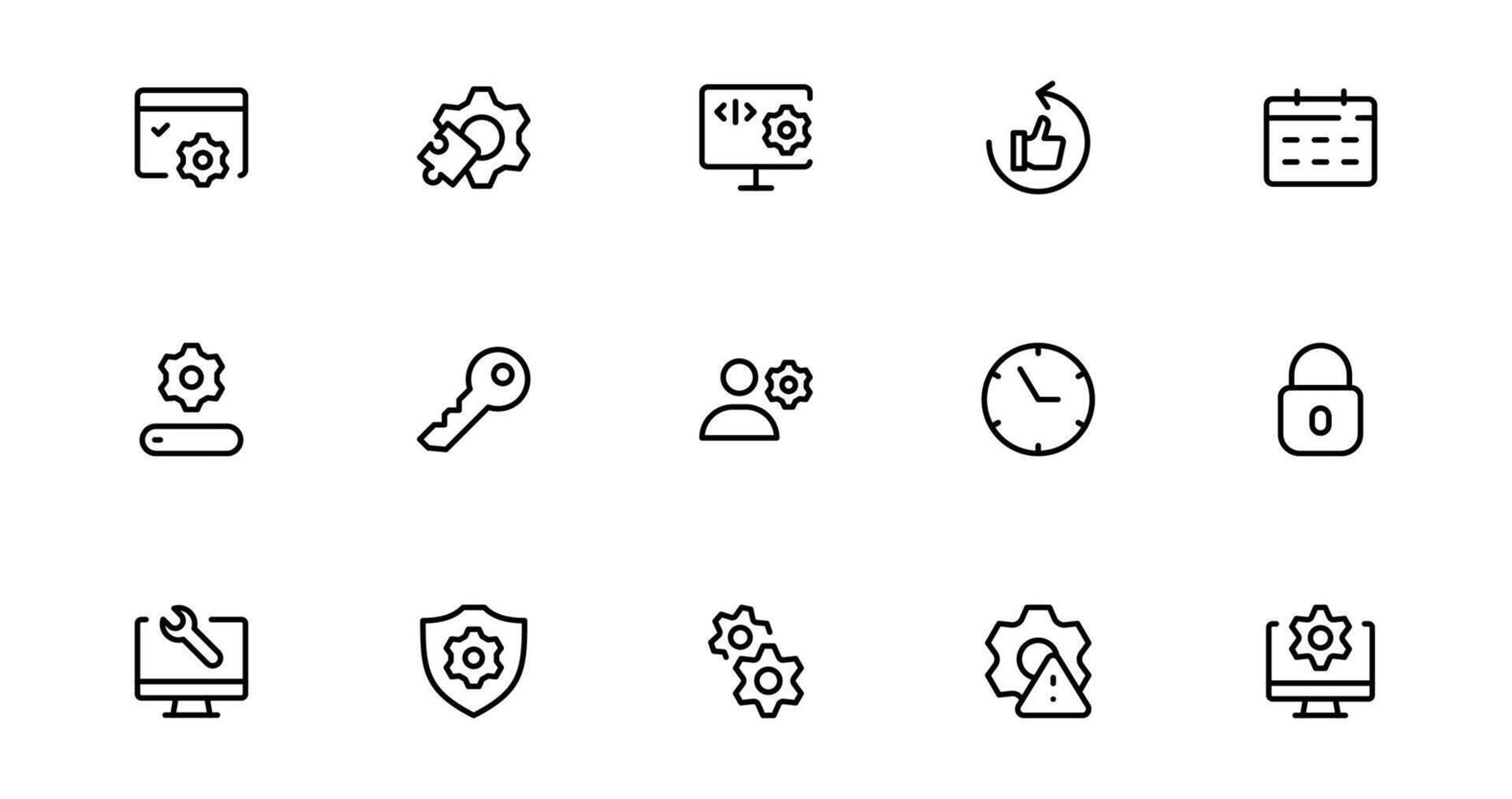 Settings Maintenance Line Icon. Configuration, system update, technical support, tools, service editable stroke icon collection vector