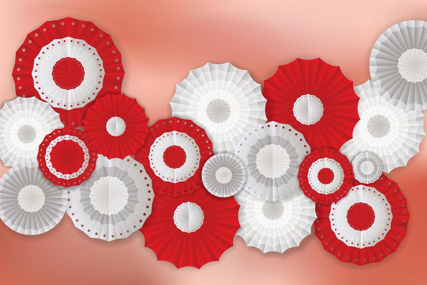 Red and white paper decorations vector