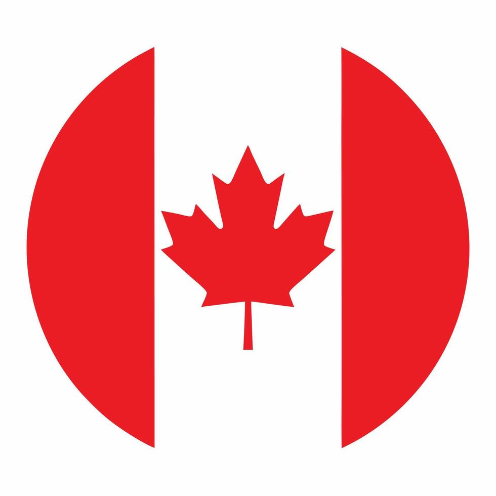 Round Canadian Flag With Maple Leaf For Canada Day Celebrations And Festivities vector