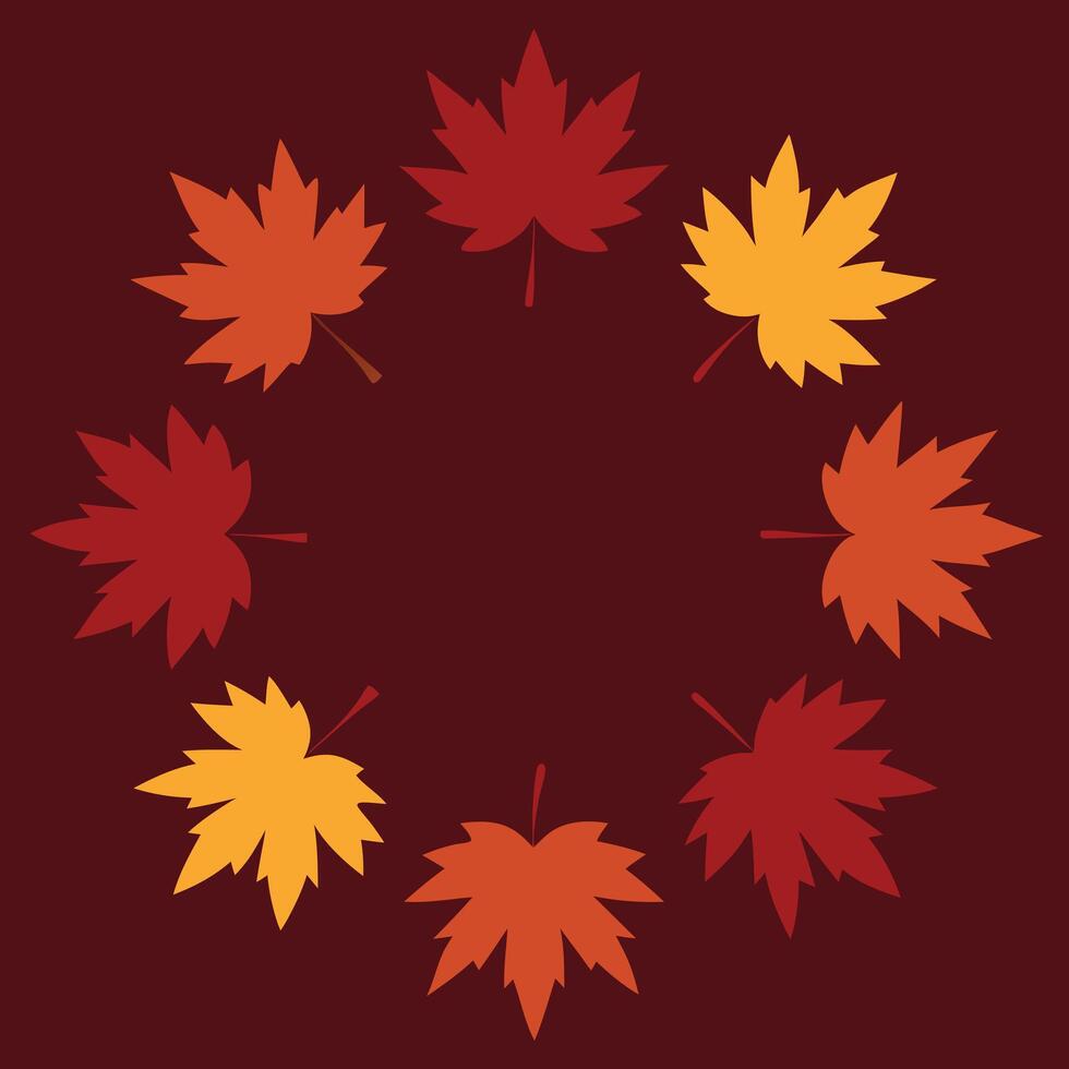 Colorful Maple Leaf Circle Illustration for Canada Day Patriotic Celebrations Art vector