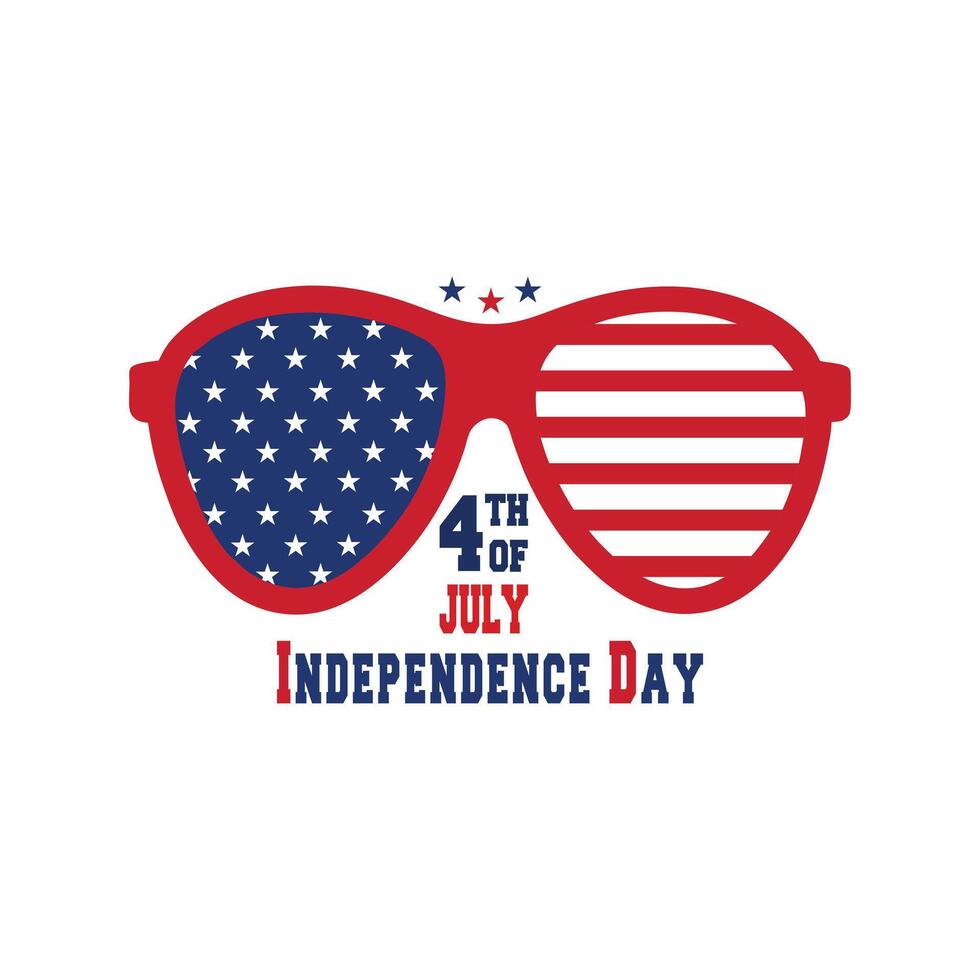 Patriotic Sunglasses Featuring USA Independence Day Design with Stars and Stripes Celebration vector