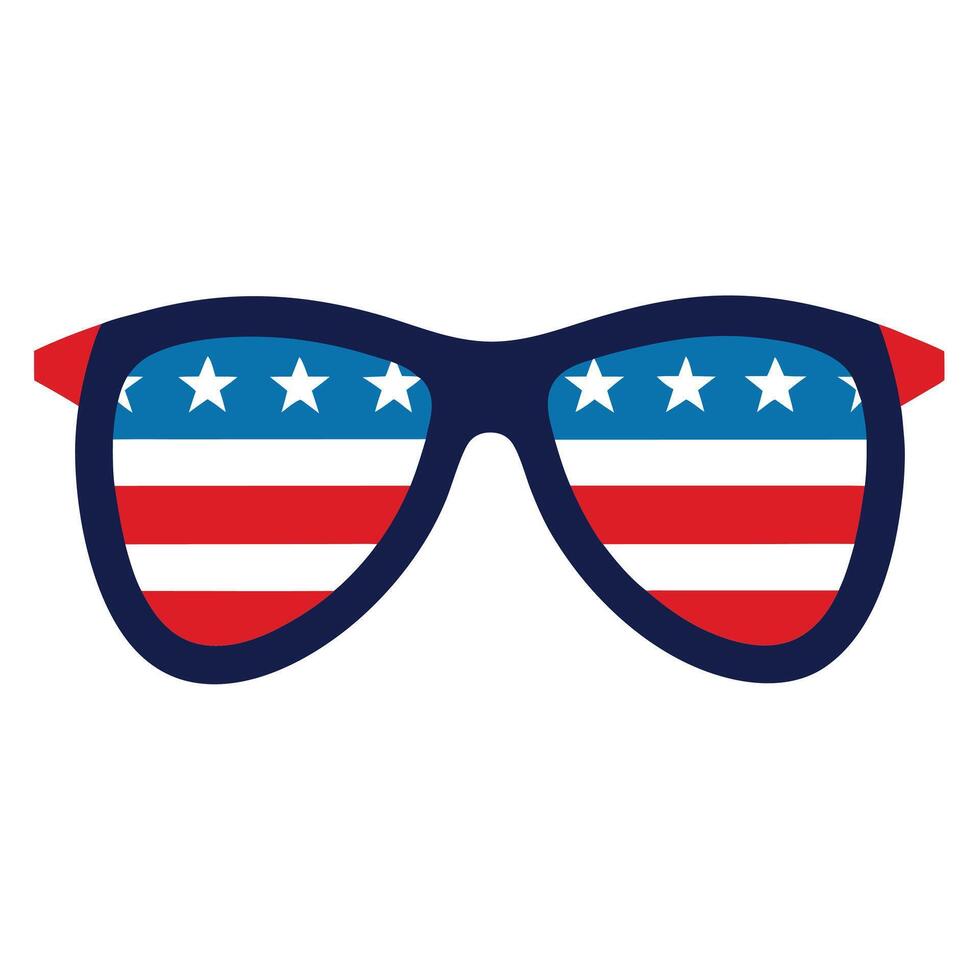 Patriotic USA Independent Day Sunglasses with US Flag Design for July Fourth vector