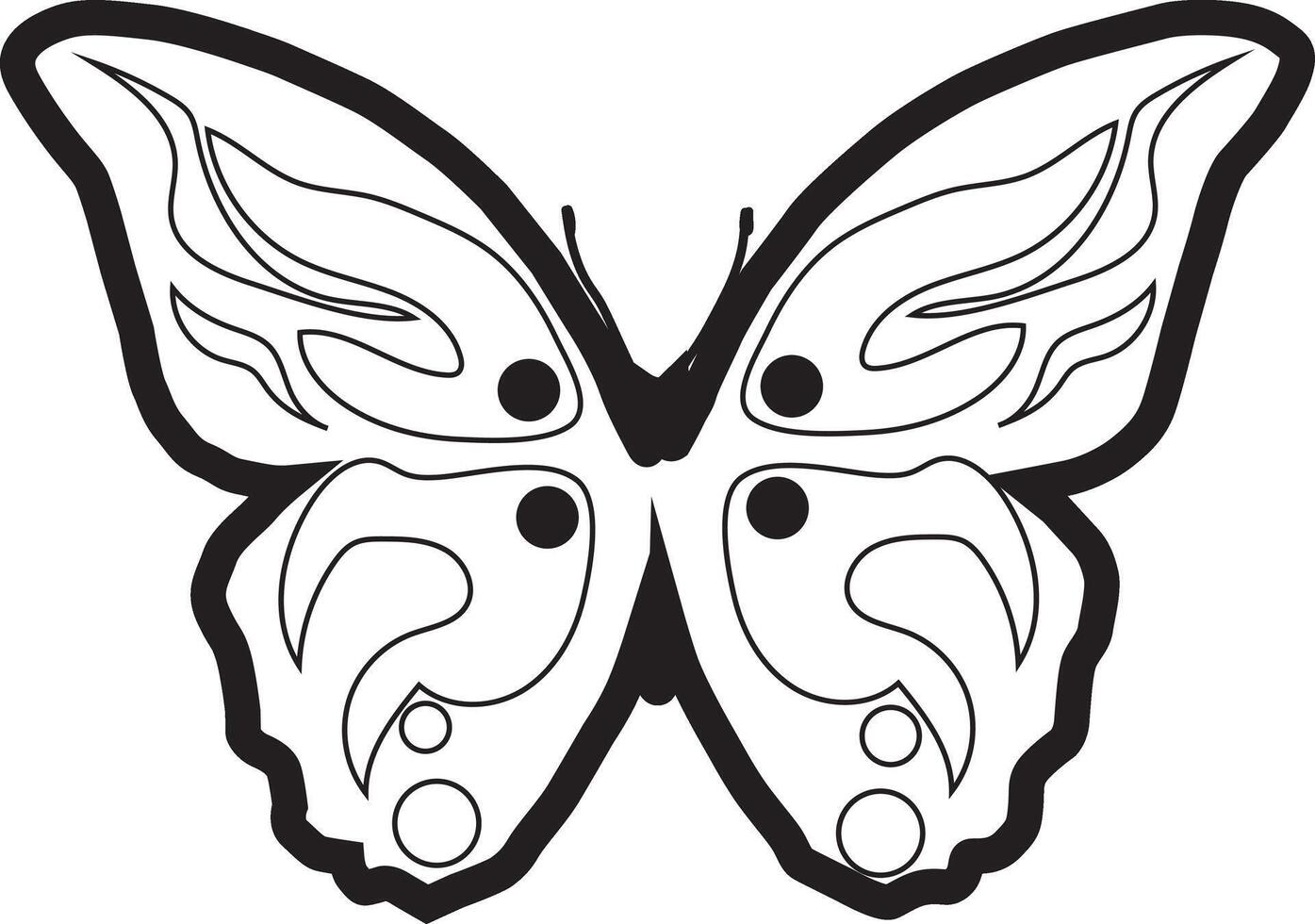 Butterfly illustration graphics featuring unique wing shapes and symmetrical designs vector