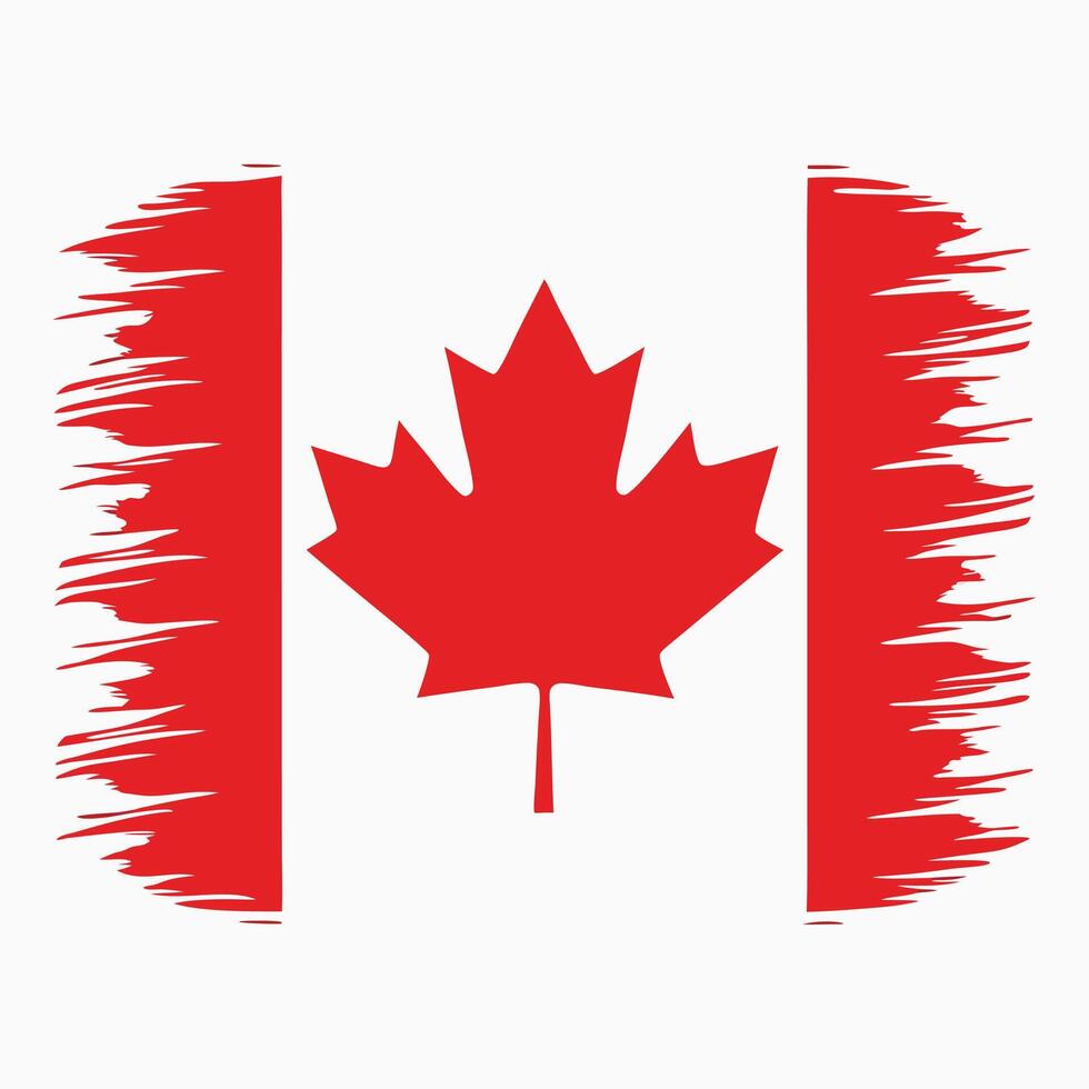 Distressed Canadian Flag with Maple Leaf Canada Day Patriotic Celebration vector